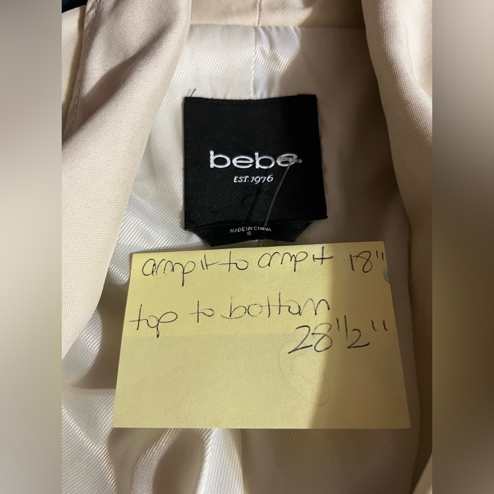 Bebe Moto Drawstring Vest Cream Size Small - Picture 7 of 12